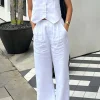 Sleeveless Button Vest And Wide Leg Pants Set>MICAS Outlet