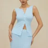 Sleeveless Cardigan And Skirt Set>MICAS Fashion