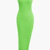 Slit Backless Tank Maxi Dress>MICAS New