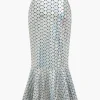 Snakeskin Mermaid Midi Skirt>MICAS Clearance