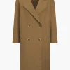 Solid 100% Wool Button Pocket Coat>MICAS Outlet