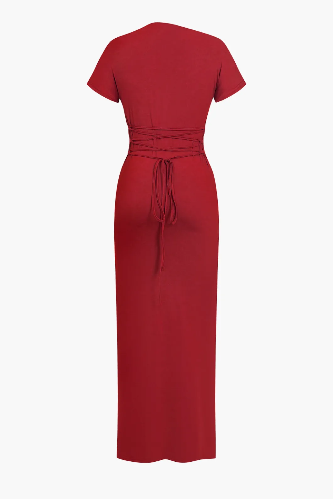 Solid Asymmetrical Knot Maxi Dress>MICAS Hot
