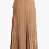 Solid Asymmetrical Pleated Skirt>MICAS Fashion