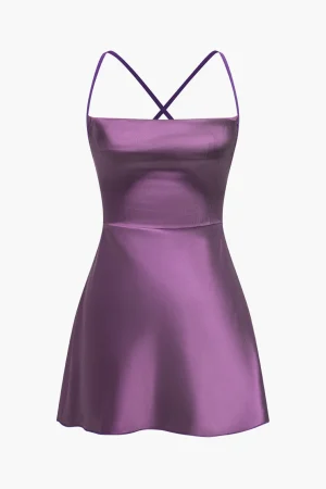 Solid Backless Tie-Up Night Dress>MICAS Outlet