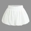 Solid Basic Puff Mini Skirt>MICAS Outlet