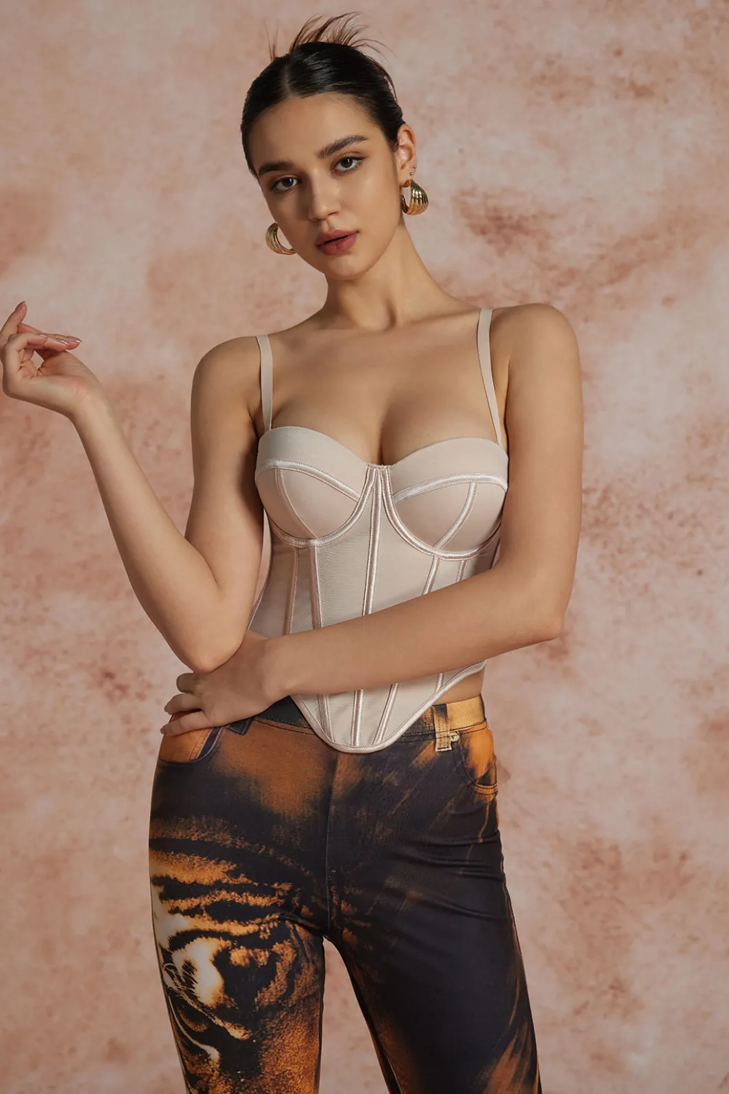Solid Bustier Corset Top>MICAS Sale