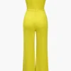 Solid Button Asymmetrical Jumpsuit>MICAS New