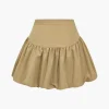 Solid Button Fake Pockets Skirt Set>MICAS New