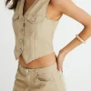 Solid Button Fake Pockets Vest>MICAS Best