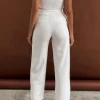 Solid Button Up Crop Vest And Asymmetrical Trouser Set>MICAS Clearance