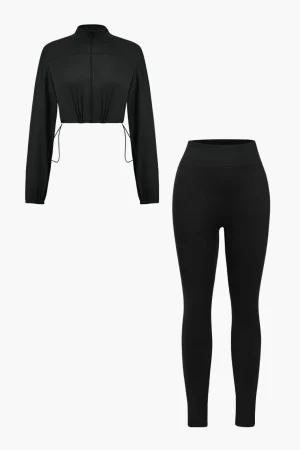 Solid Chain Drawstring Trouser Set>MICAS Outlet