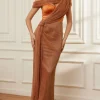 Solid Corset Asymmetrical Maxi Dress>MICAS New