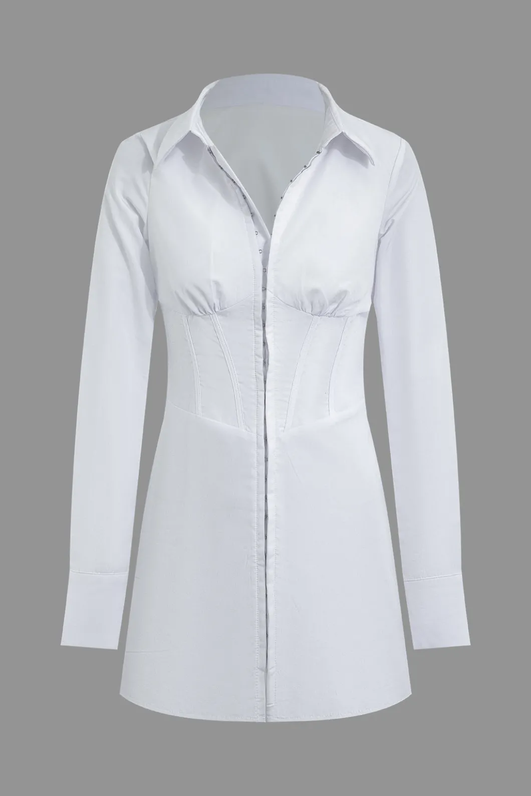 Solid Corset Long Sleeve Mini Dress>MICAS Hot