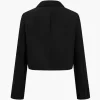 Solid Crop Button Blazer>MICAS Outlet