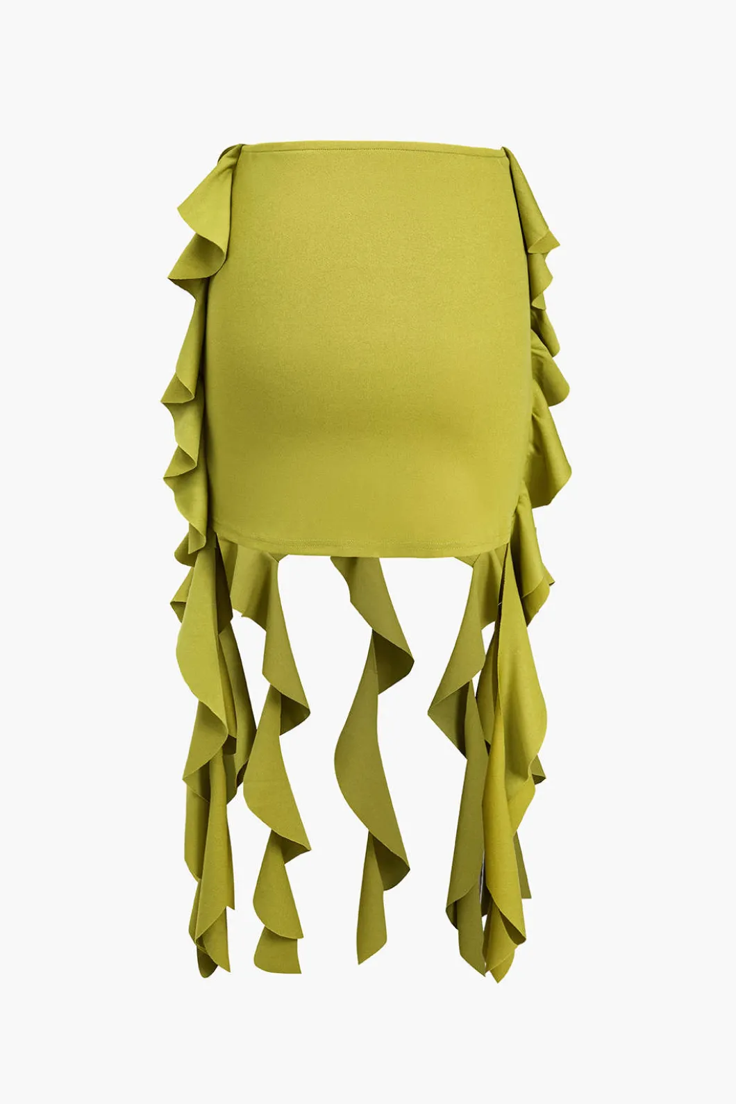 Solid Crop Tank Top And Ruffle Skirt Set>MICAS Discount