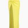 Solid Crop Tank Top And Slit Twist Knot Skirt Set>MICAS Hot