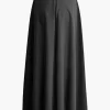 Solid Crop Tank Top And Zipper Pocket Pleated Skirt Set>MICAS Hot