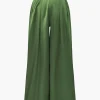 Solid Crossed Backless Top And Wide Leg Trousers Set>MICAS Sale