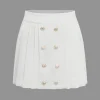 Solid Cut Out Button Skirt Set>MICAS Sale