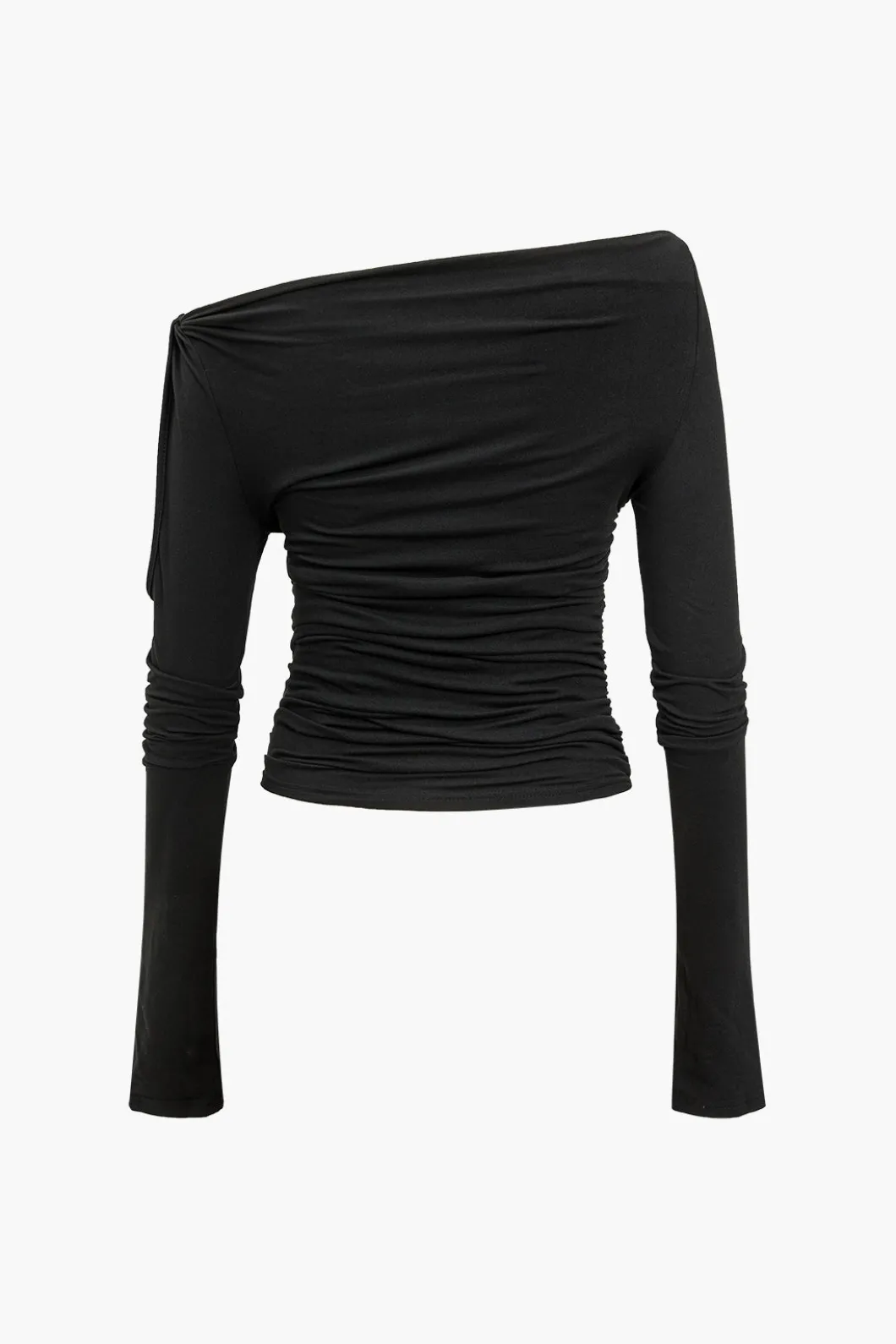 Solid Cut Out Twist Knot Long-Sleeve Top>MICAS New