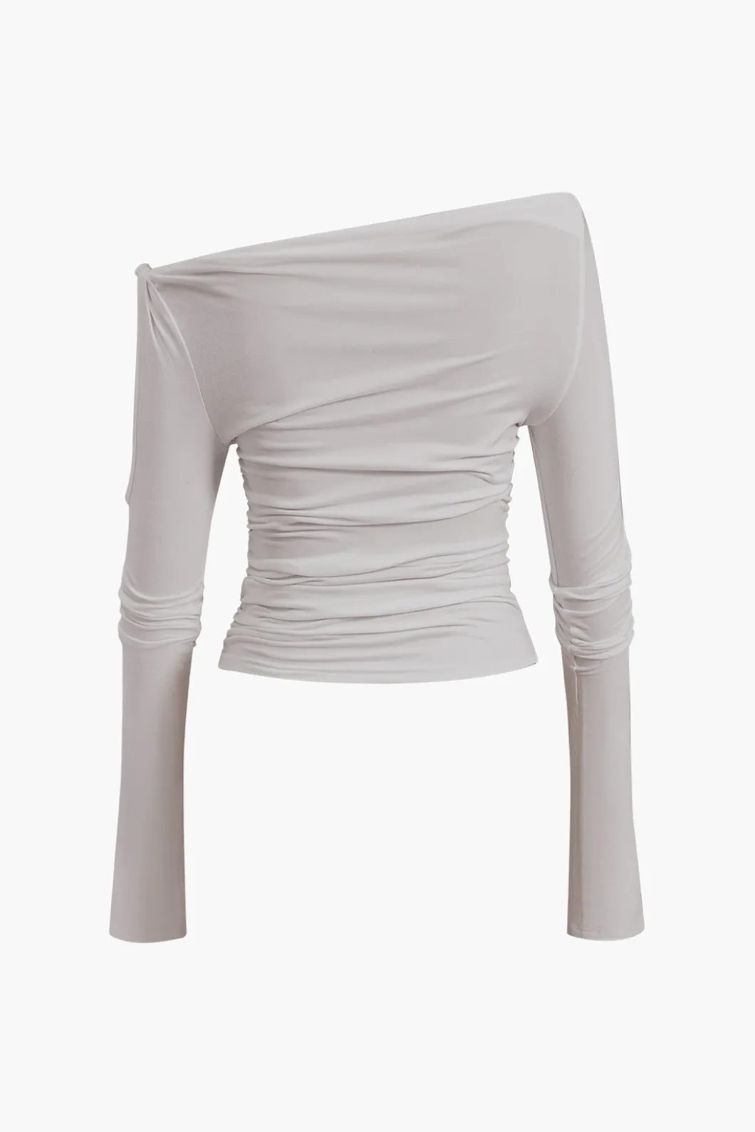 Solid Cut Out Twist Knot Long-Sleeve Top>MICAS New