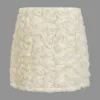 Solid 3D Floral Texture Zipper Mesh Mini Skirt>MICAS Discount