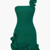 Solid 3D Ruffle Mini Dress>MICAS Fashion