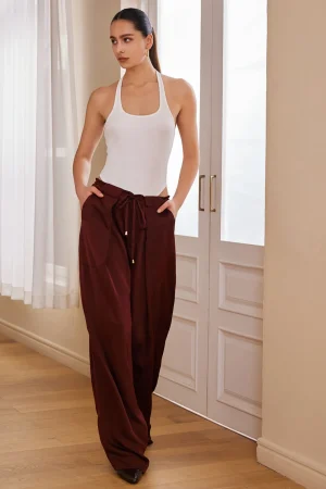 Solid Drawstring Trousers>MICAS New