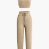 Solid Drawstring Trousers Sets>MICAS Sale