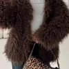 Solid Faux Fur Fringe Coat>MICAS Clearance