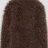 Solid Faux Fur Fringe Coat>MICAS Clearance