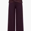 Solid Faux Leather Patchwork High Waist Crossed Pocket Trousers>MICAS Discount