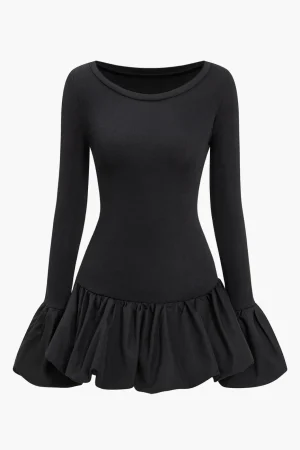 Solid Flared Mini Dress>MICAS Outlet