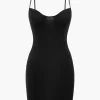Solid Knit Bustier Slip Mini Dress>MICAS Clearance