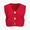 Solid Knit Button Up Vest>MICAS Sale