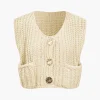 Solid Knit Button Up Vest>MICAS Sale