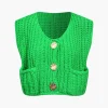 Solid Knit Button Up Vest>MICAS Sale