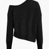 Solid Knit Off Shoulder Sweater Long-Sleeve Top>MICAS Discount