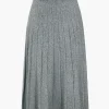 Solid Knit Pleated High Waist Skirt>MICAS Outlet
