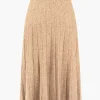 Solid Knit Pleated High Waist Skirt>MICAS Outlet