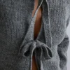 Solid Knit Tie-Up Cardigan>MICAS Discount