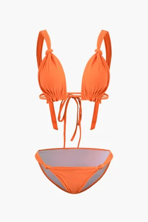 Solid Knot Tie Back Bikini Set>MICAS Clearance