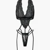 Solid Lace Cut Out Lingerie Garter Set>MICAS Online
