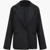 Solid Notched Lapel Blazer>MICAS Online