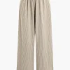 Solid Pleated Wide Leg Pants>MICAS Discount