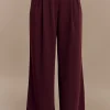 Solid Pleated Wide Leg Trousers>MICAS New