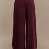 Solid Pleated Wide Leg Trousers>MICAS New
