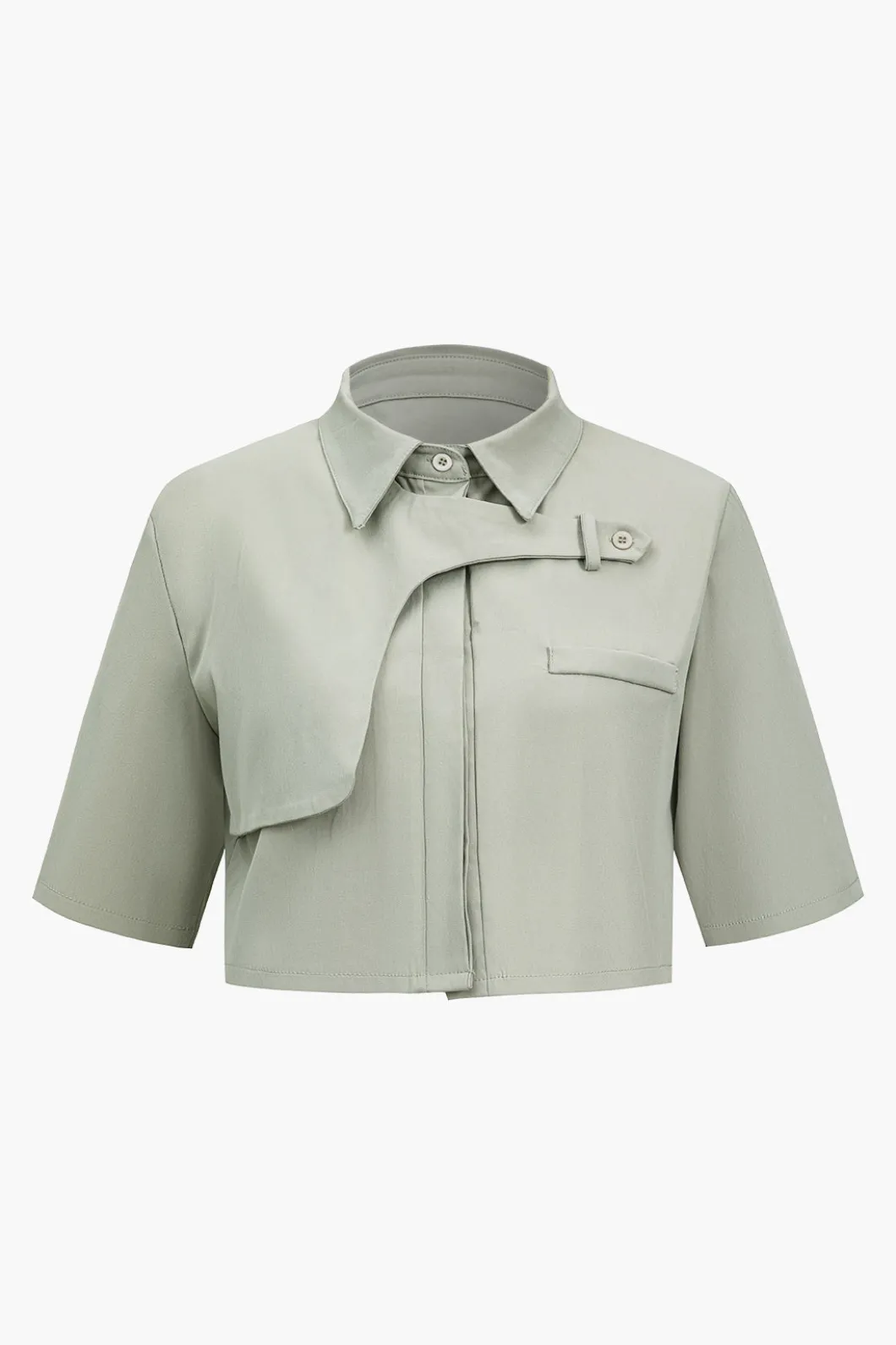 Solid Pocket And Zipper Detail Trouser Set>MICAS Fashion