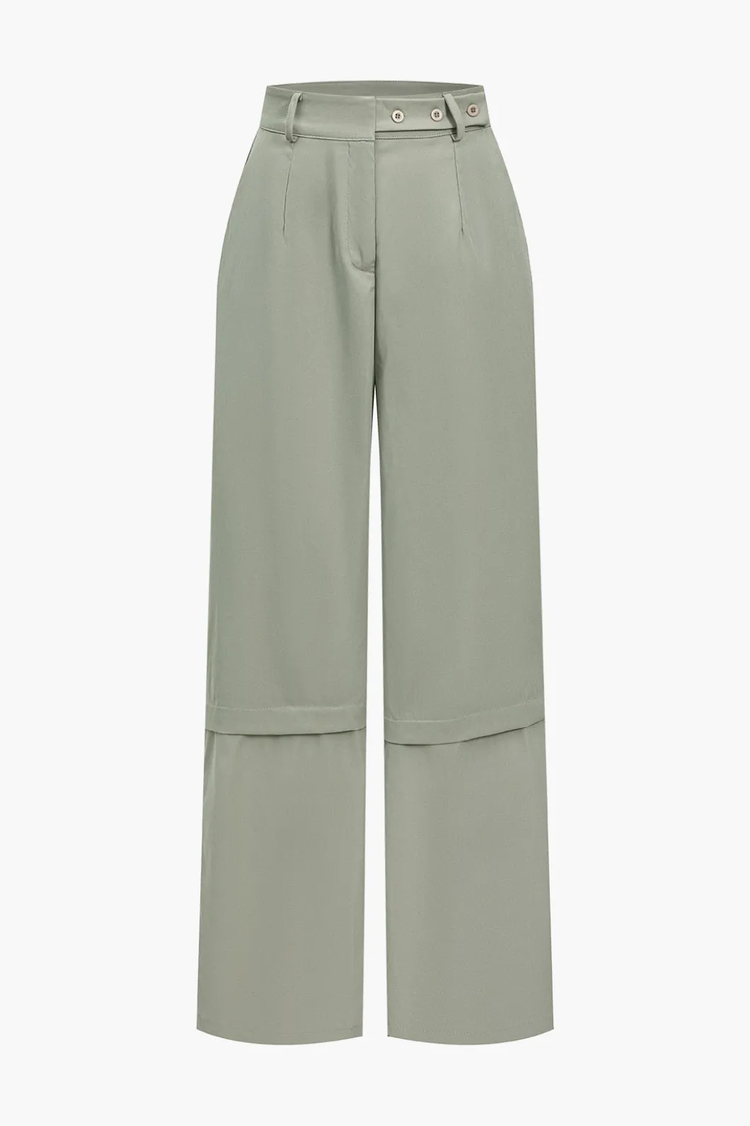Solid Pocket And Zipper Detail Trouser Set>MICAS Fashion