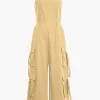 Solid Pocket Slip Jumpsuit>MICAS Best